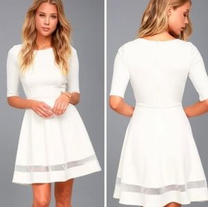 NWT Lulu's White Mesh Cut Out Mini Dress